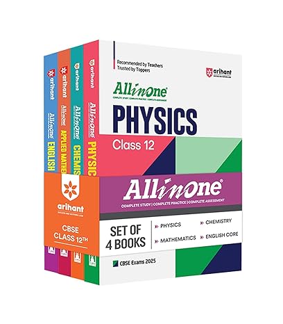 All In One Combo Class 12th Physics, Chemistry, Mathematics, English Core for CBSE Exam 2025 (Set of 4 Books)